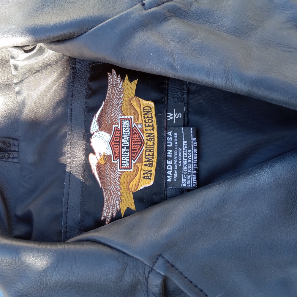Harley-Davidson Black Leather Motorcycle Jacket - Picture 2 of 2